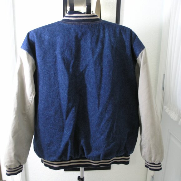 Northwest Terrority Vintage Demin/khaki Bomber Jacket Size Large - Picture 2 of 5